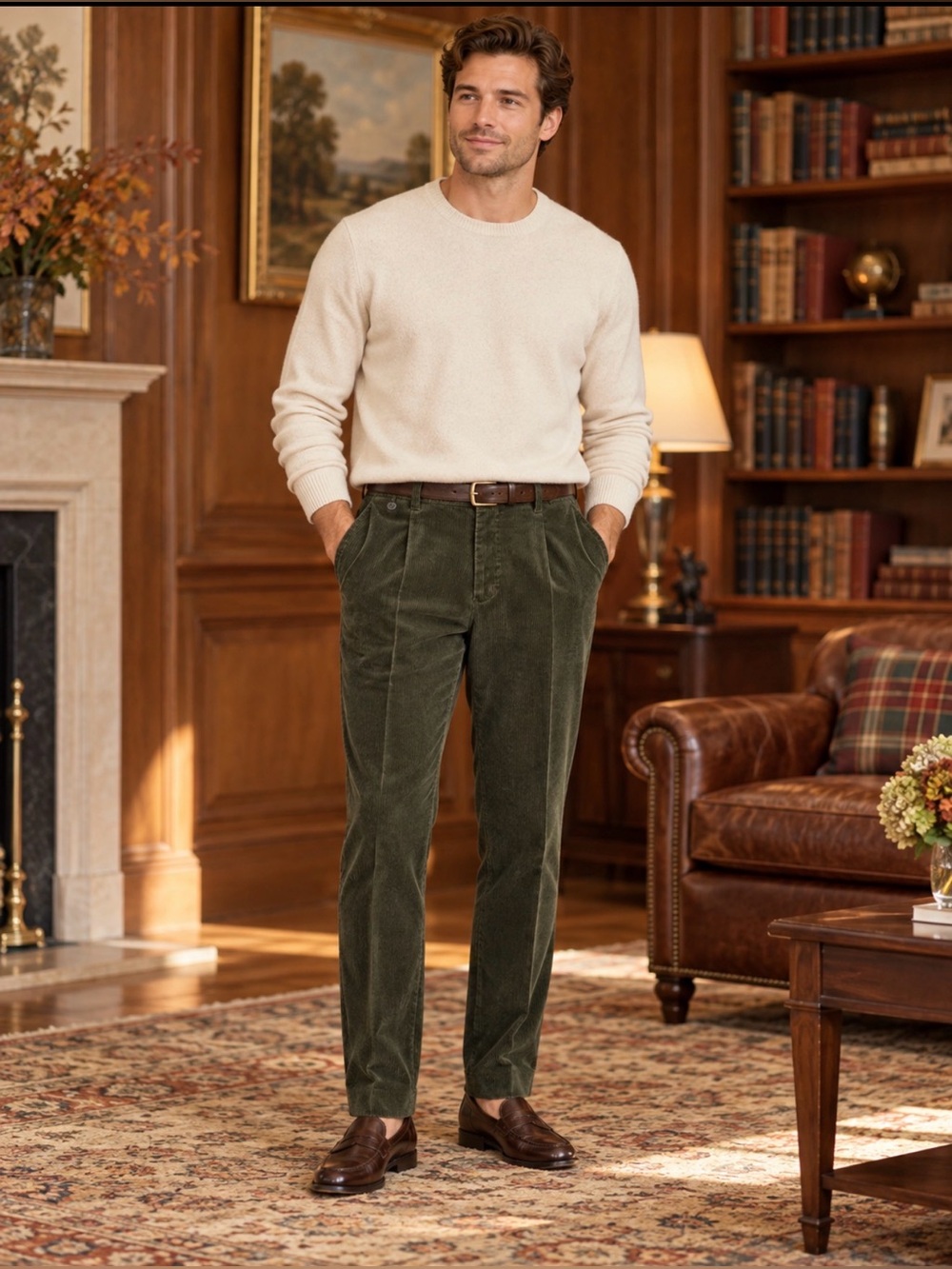 Brooks brothers size 36 x 30 green corduroy pants